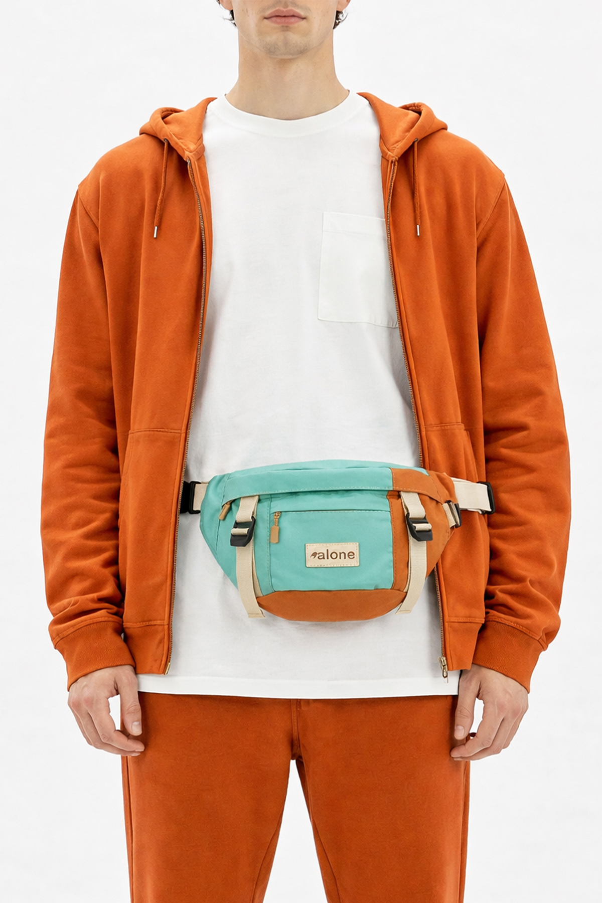 Alone Unisex Mavi Fonksiyonel Bel Çantası - Ayarlanabilir Omuz Çantası-6060 görsel 4