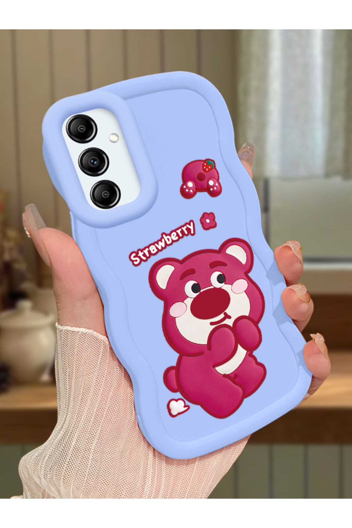 Samsung Galaxy A14 4G/5G Compatible Blue Silicone Case Camera Shock Absorbing Design Stylish Printing