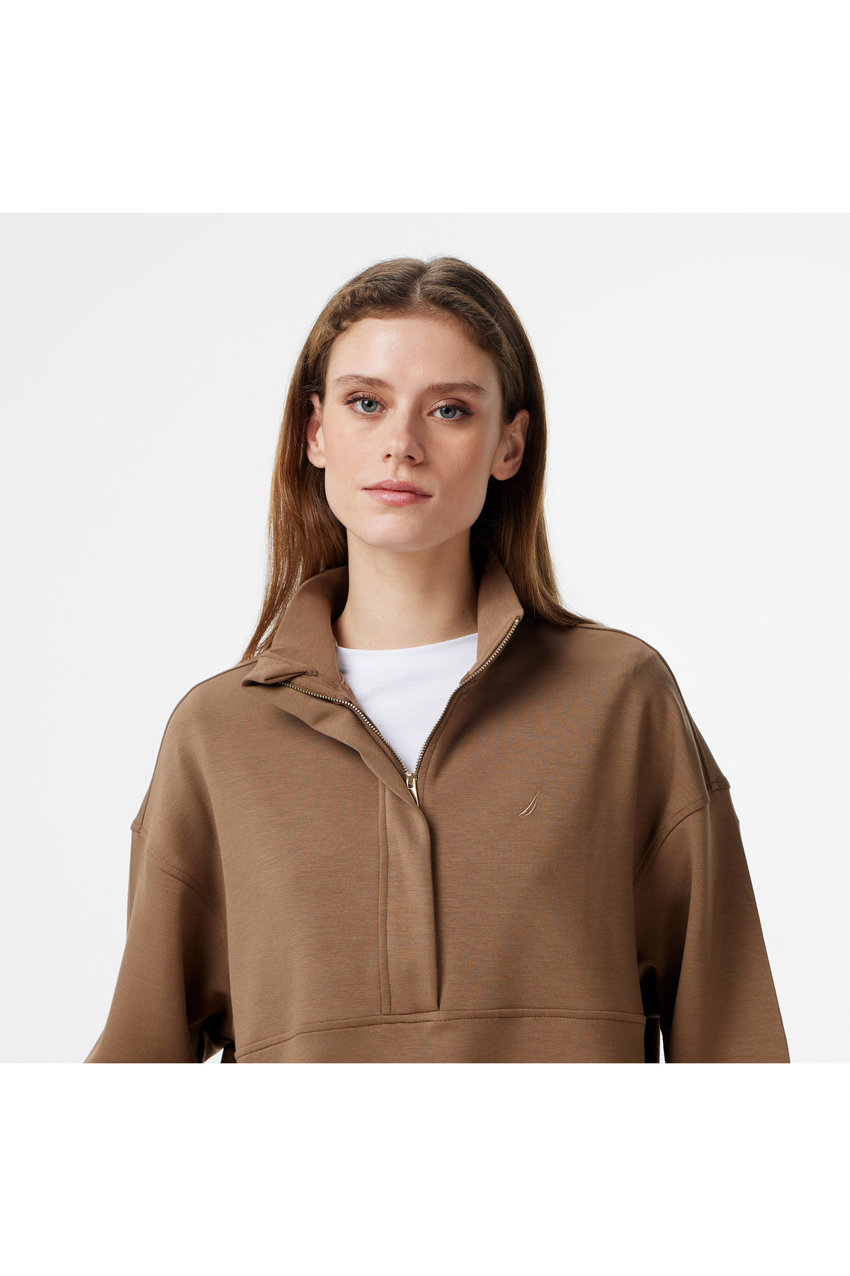 Nautica Kadın Kahverengi Regular Fit Sweatshirt görsel 4