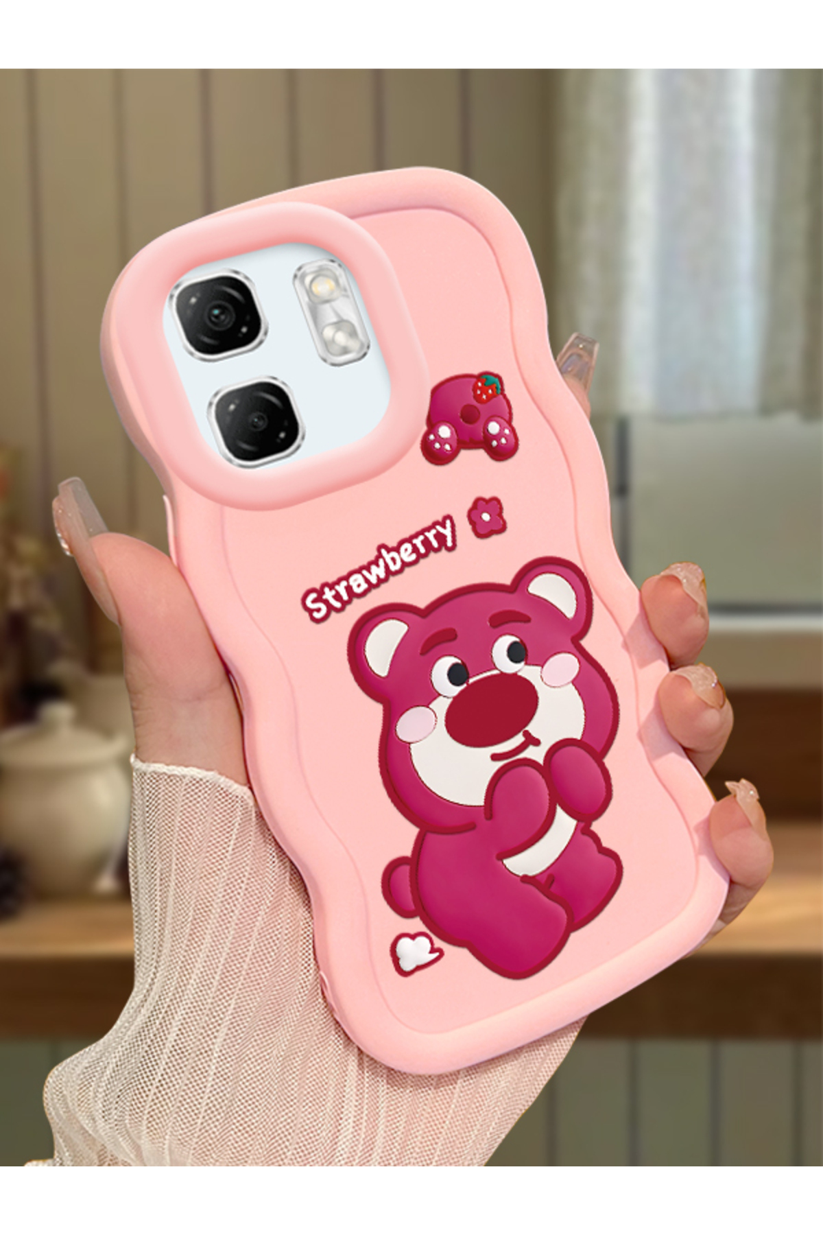 Infinix Hot 50i Compatible Pink Silicone Case Camera Shock Absorbing Design Stylish Printing