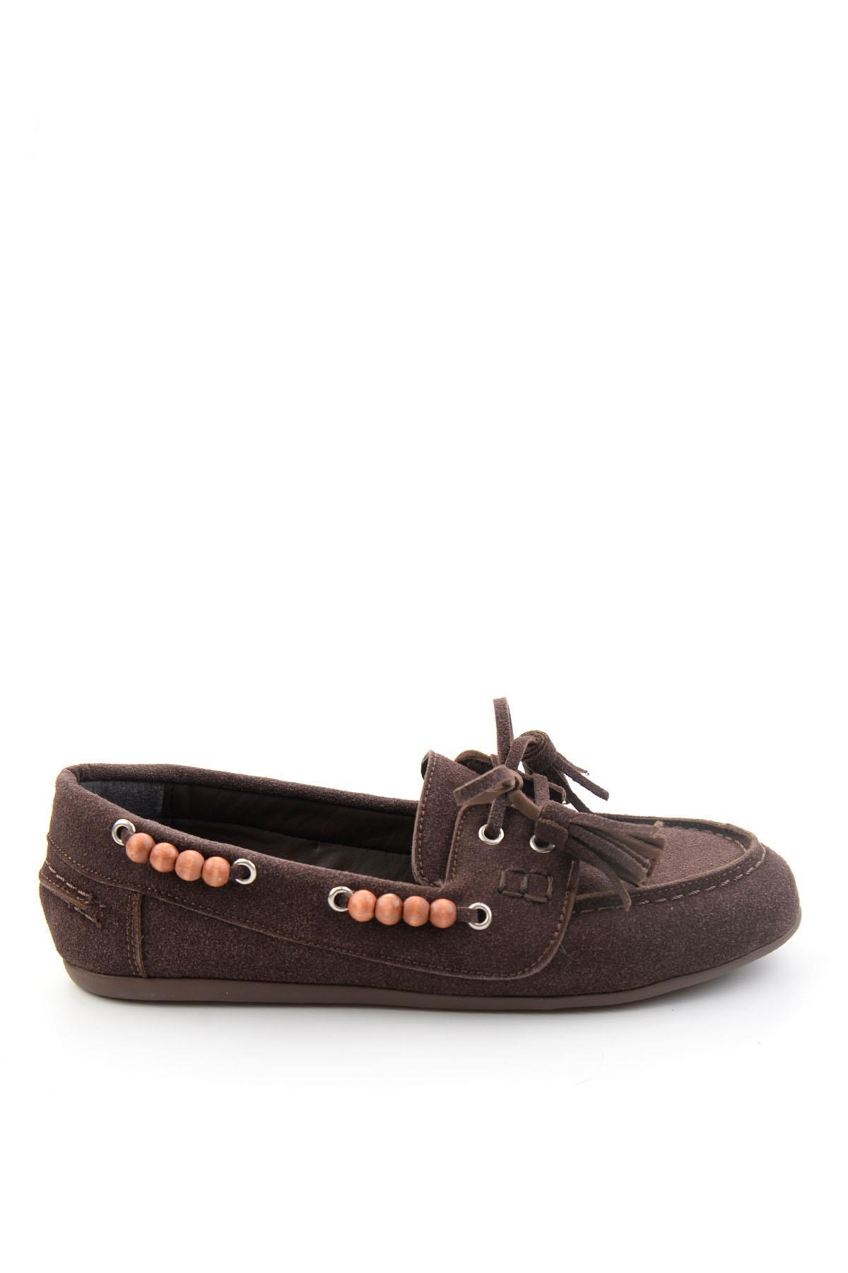 Bambi Kahve Kadın Loafer Ayakkabı K01936070072 görsel 2