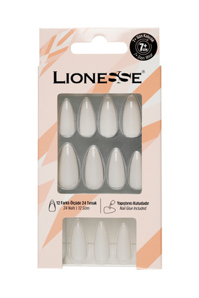 Lionesse Takma Tırnak 24’lü Set A-90 Beyaz– 12 Farklı Ölçü | 7+ Gün Kalıcılık...