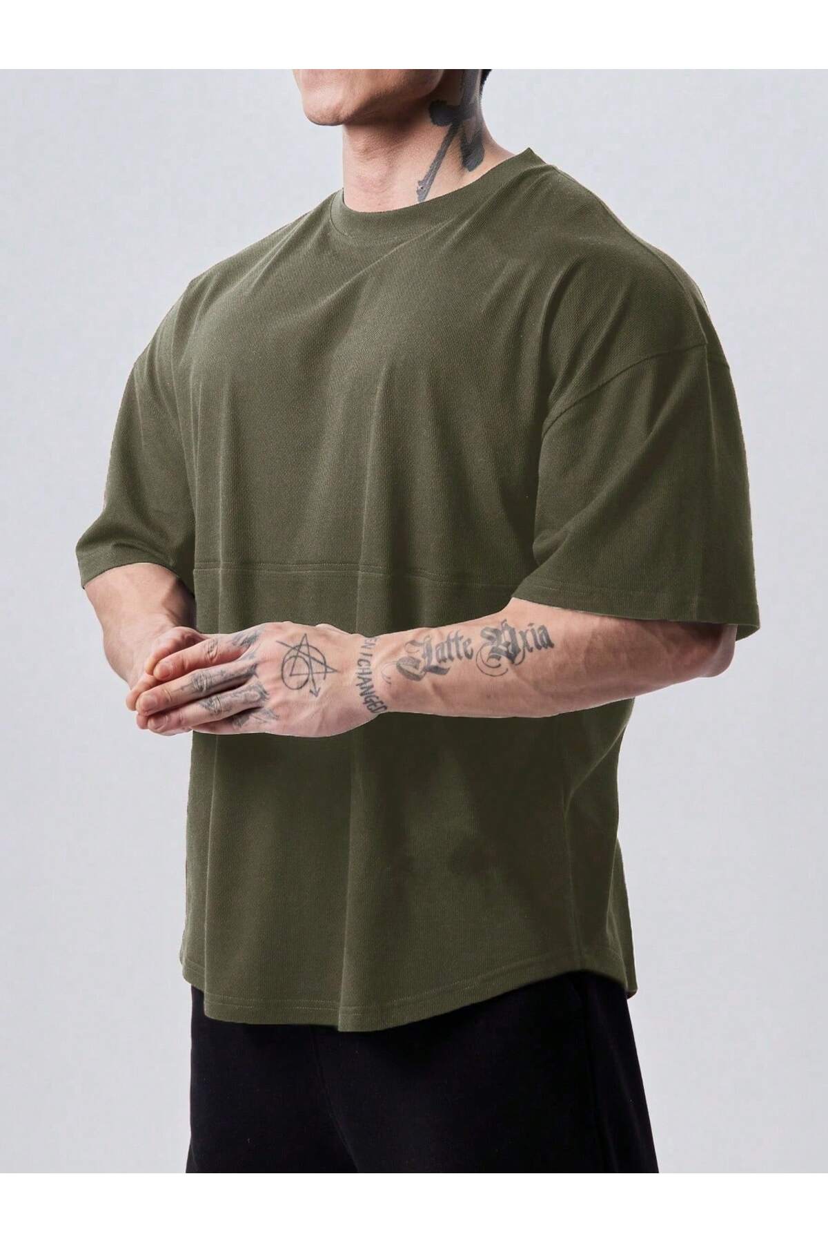 GENIUS STORE Genius Erkek Spor Tişört Polyester Kumaş Oversize Fitness & Gym Antrenman Tişörtü görsel 2
