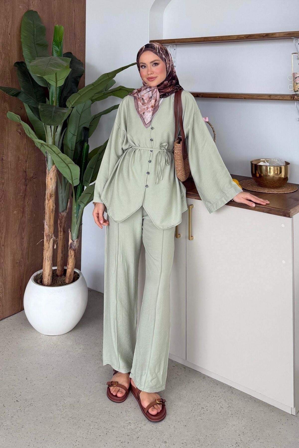 Hazamoda Ceylan Linen Set Mint