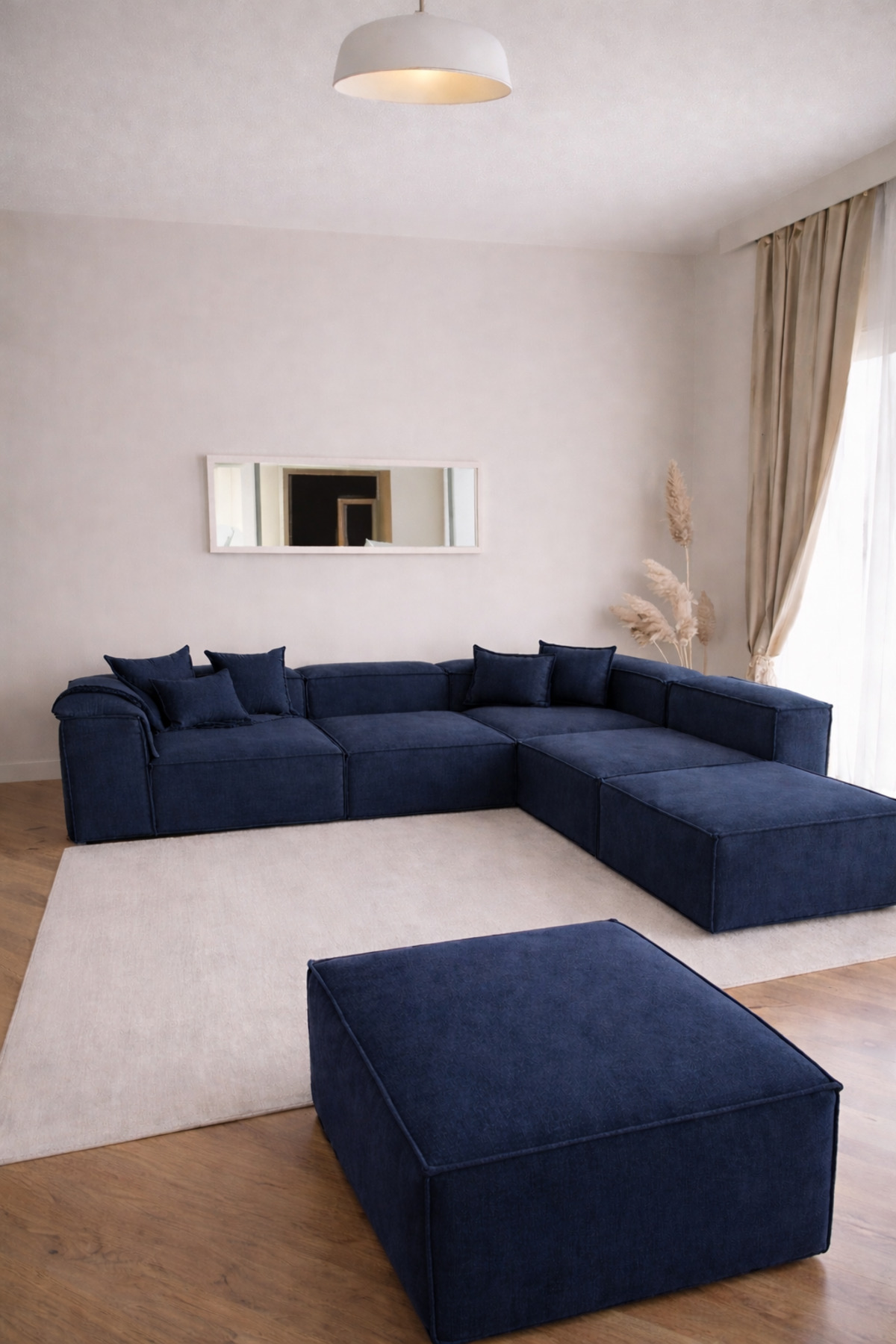 Haliloğlu Relax Soft 6 Modül Köşe Takımı (Mavi) Keten 560, (2 Köşe