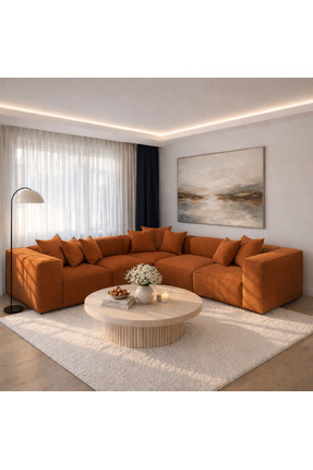 Haliloğlu Relax Soft 5 Modül Tam Köşe Takımı (Tarçın) Babyface 09, (3 Köşe, 2...