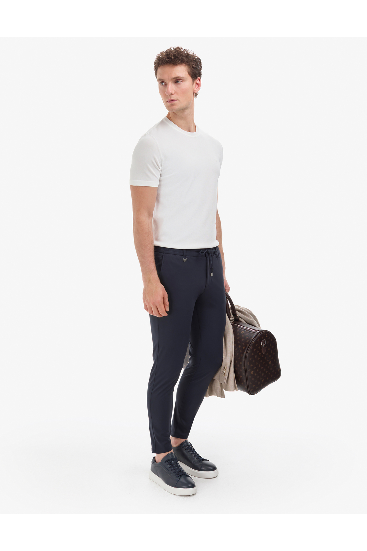 Pierre Cardin Lacivert Ex. Slim Fit Beli Kordonlu Klasik Jogger Pantolon 50325158-VR033 görsel 3
