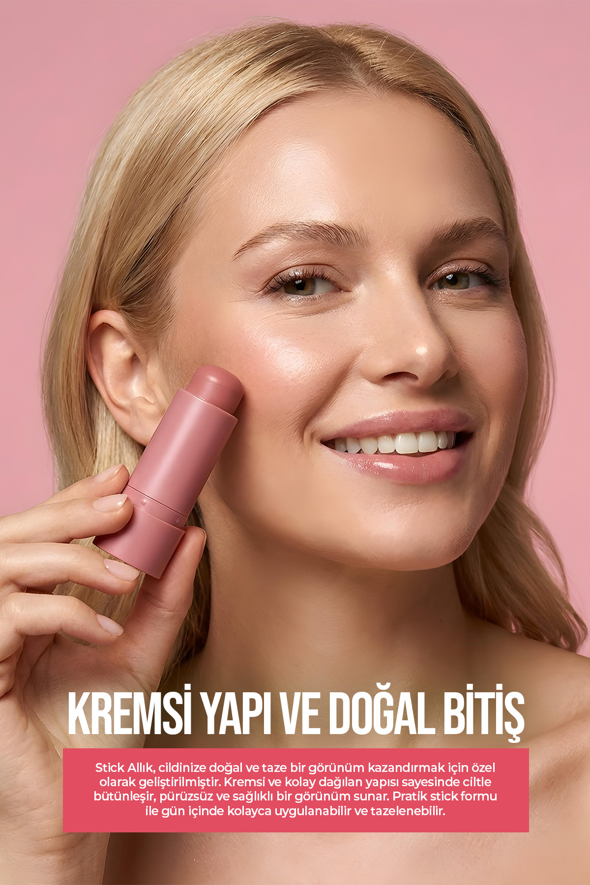 رژگونه استیکی تون تاچ داستی رز 02 – رژگونه استیکی — صورتی 8680923357614 — تصویر 2 از 5