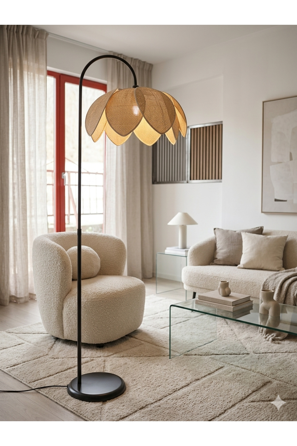Tulip Head Floodlight Moving Head Modern Decorative Living Room Study Room Floor Lamp