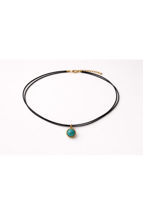 Lumea Mama Minimal Turkuaz Taşlı Choker Kolye🍀