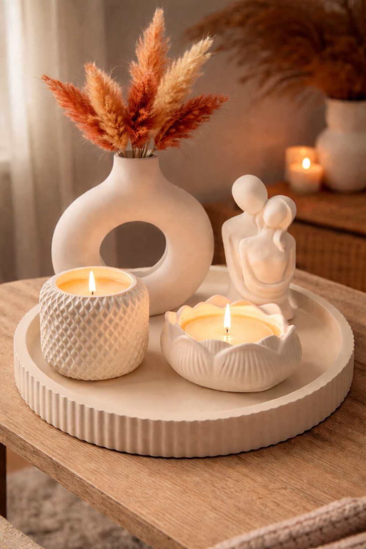 Midas Home küçük bohem vazolu tepsili mum seti - Fiyatı, Yorumları