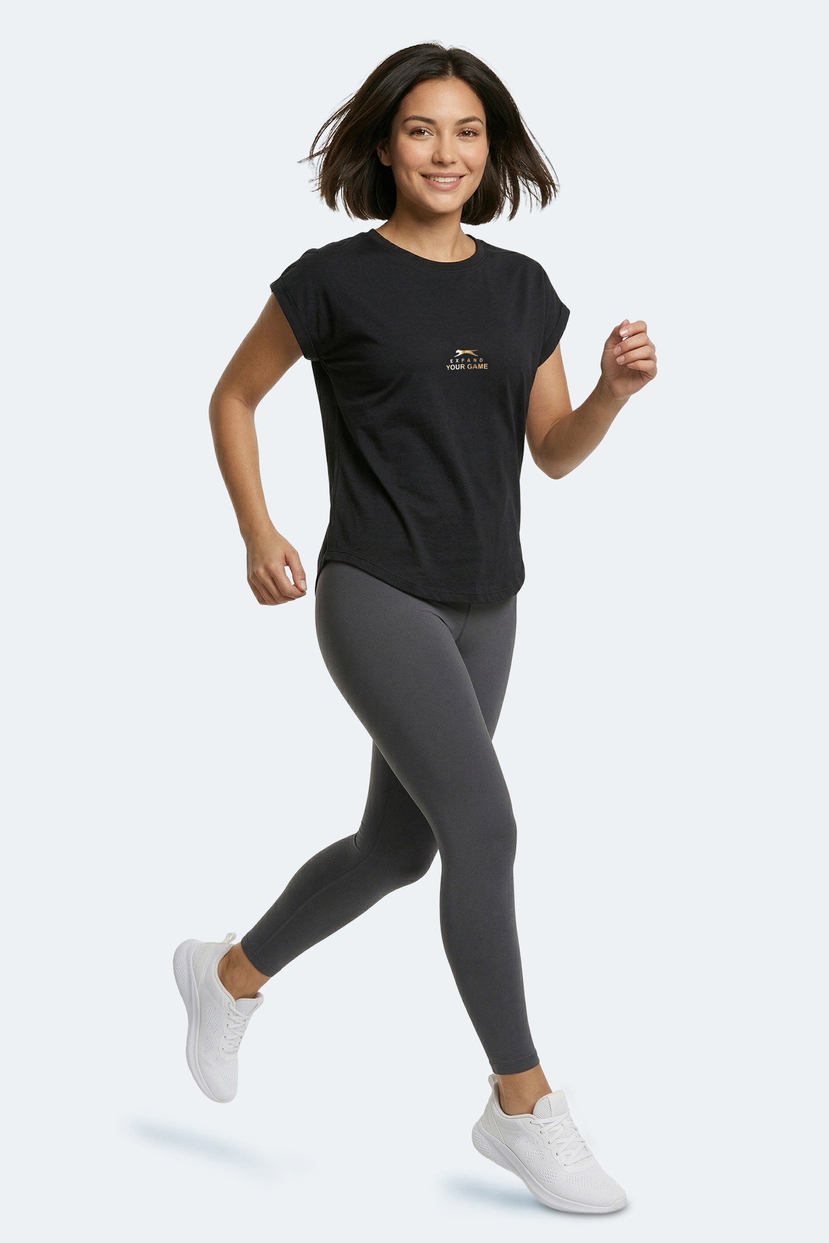 Slazenger KAPA Kadın Siyah Tişört görsel 8