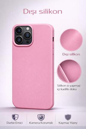 FIRO iPhone 14 Pro Max Uyumlu Dışı Silikon İçi Kadife Kılıf Kamera Korumalı P...