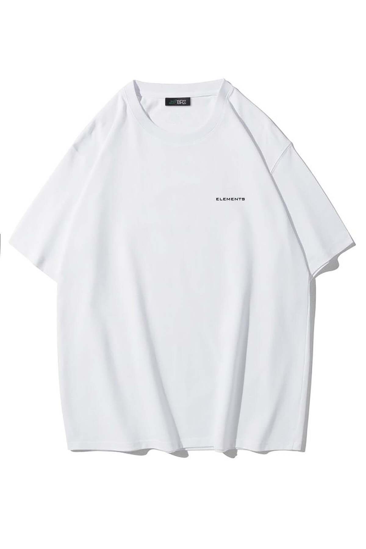 BRZ COLLECTION Unisex Oversize Red Extra Shot Please T-shirt (BEYAZ) görsel 2