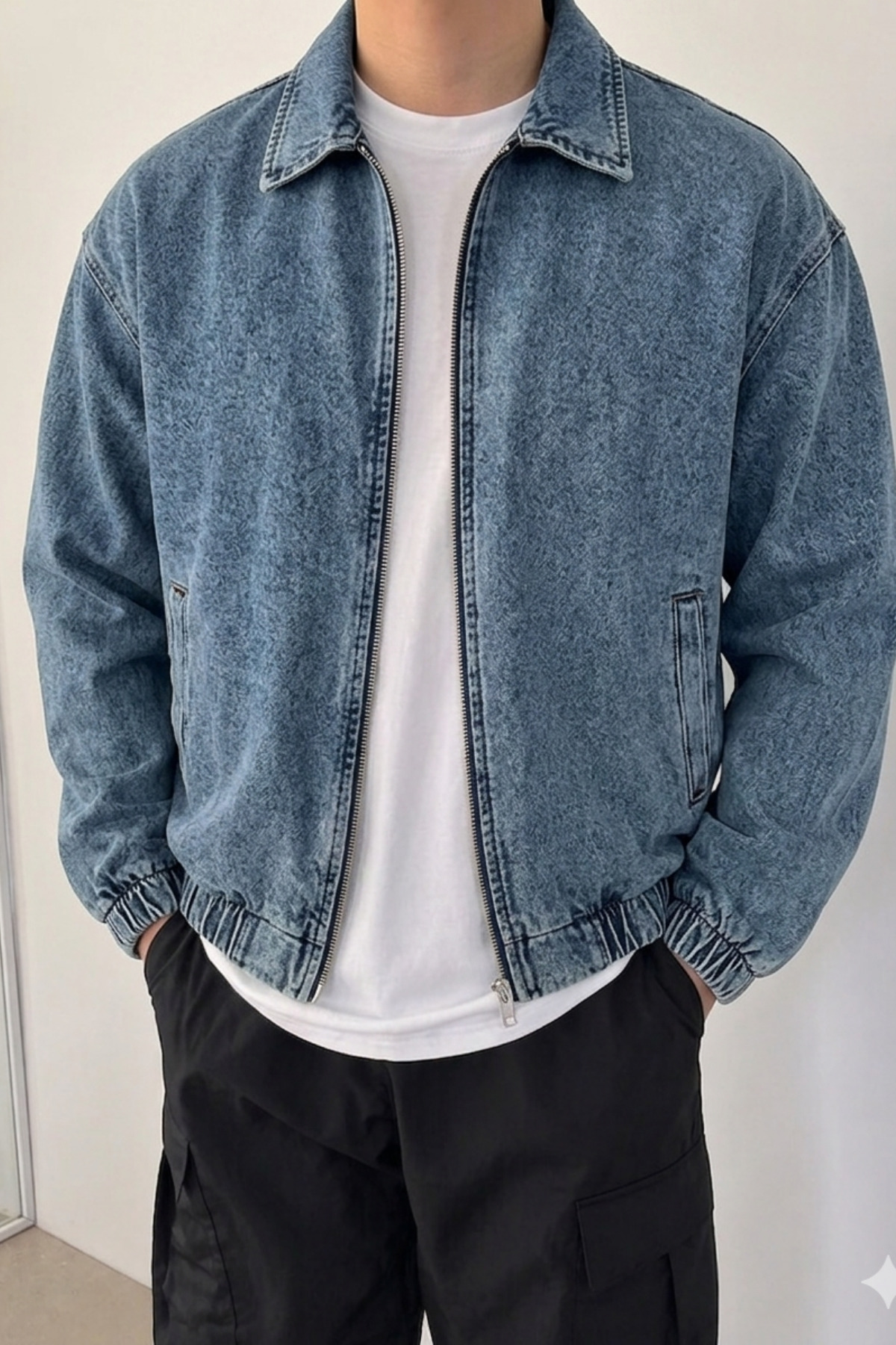 Tarz Cool Erkek Oversize Bomber Ceket Fermuarlı Basic Günlük Şık Mont