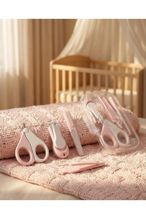Babymond 4 Parça Bebek Tırnak Bakım Seti - Kadife Saklama Kesesi Hediyeli - M...