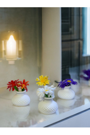 Baen Decor 4’lü dekoratif çiçekli mini vazo