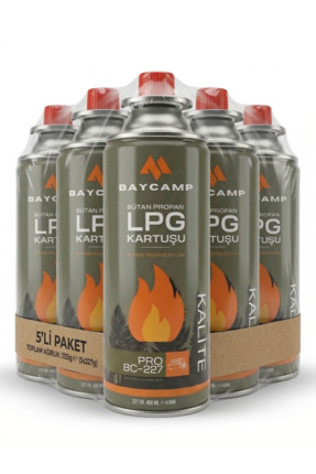 Baycamp 227GR 400 ml Butan Propan Lpg Kartuş – 5’li Paket