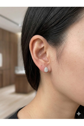 Noi jewelry Zirkon Taşlı Klasik Damla Küpe