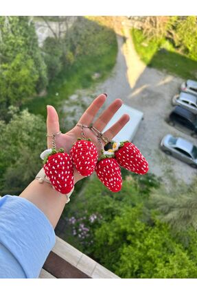 Bohan Accessories El İşi Çilek Anahtarlık / Çanta Süsü