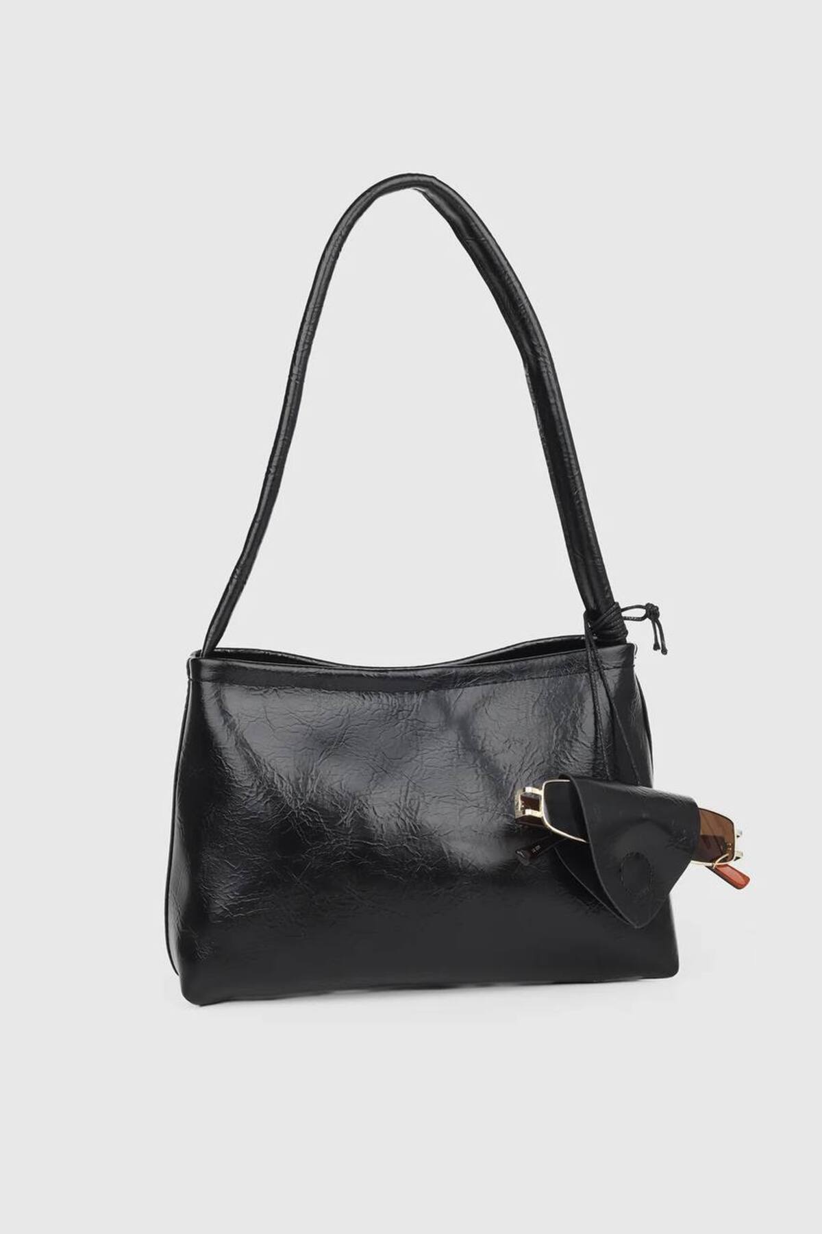 Black AURA Women's Handbag and Shoulder Bag with Eyewear Detail görünüm 3