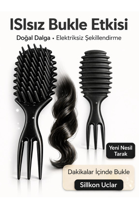 SheMask Bukle Tarağı Kıvırcık Saç Tarağı Saç Şekillendirici Tarak Saç Masaj T...