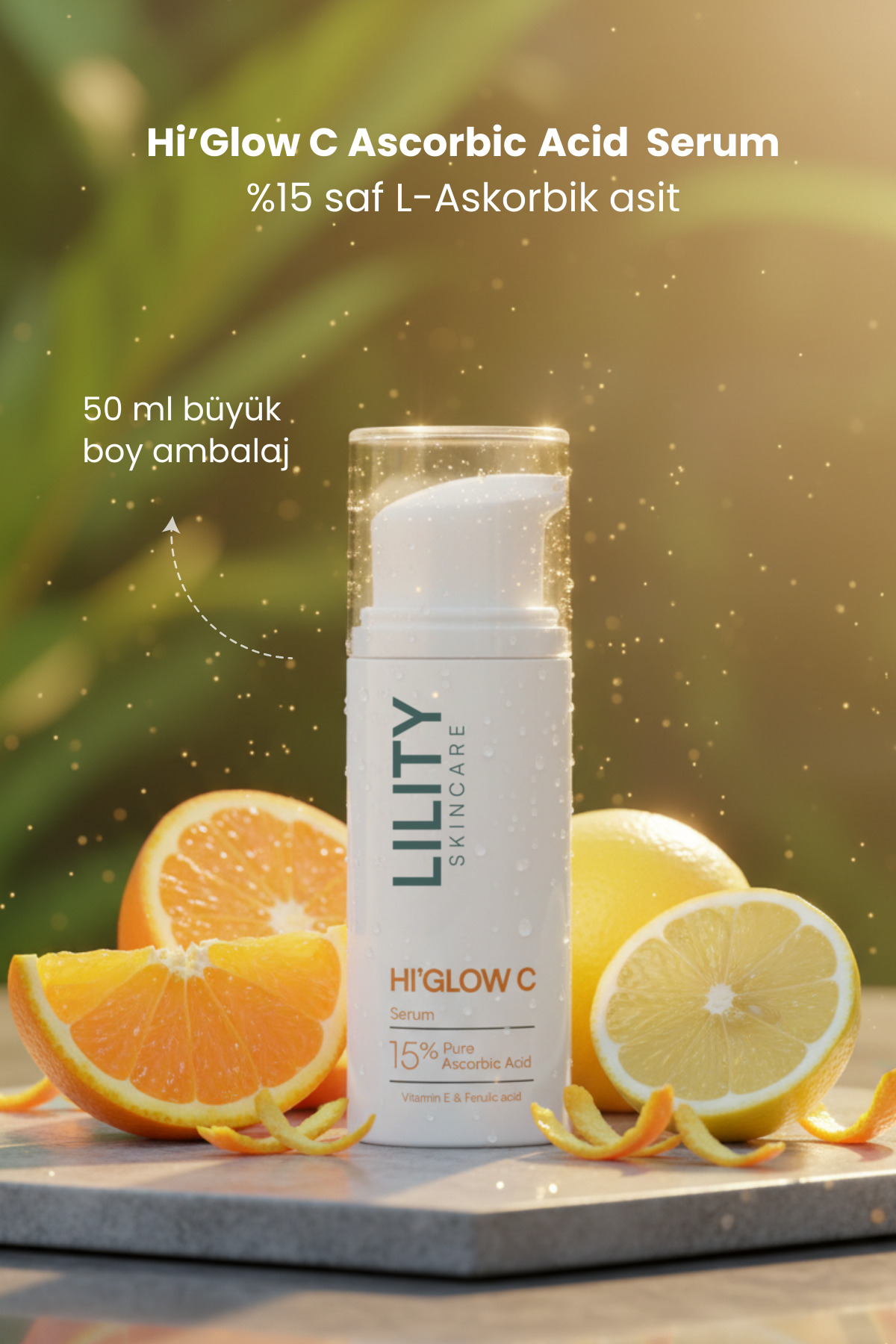 Hi'Glow C %15 Ascorbic Acid Aydınlatıcı & Antioksidan Serum 50 ml — LU004 — تصویر 3 از 8