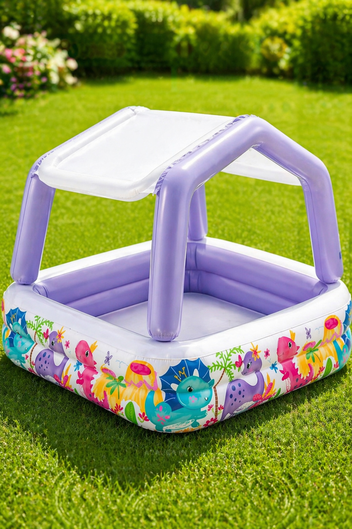 Intex Детски надуваем басейн със сваляем покрив, 157x157x122 см, 295 л, UV за...
