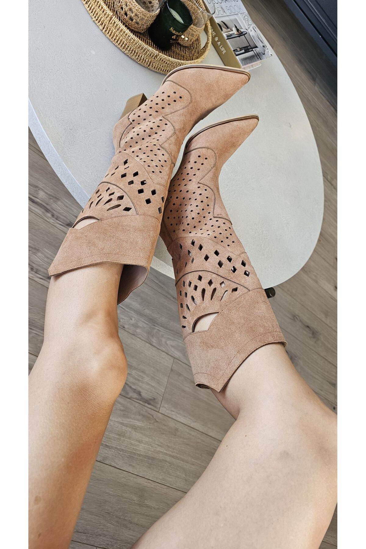 Topukla Footwear 019 509 Topukla Kadın Kalın Topuklu Yazlık Çizme