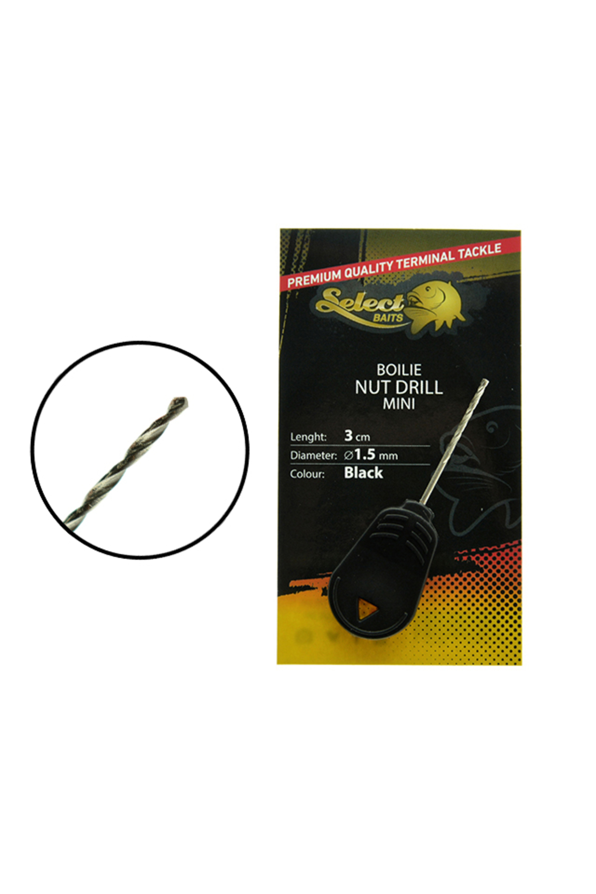 Ace pentru fir - Burghiu Select Baits Boilie and Nut Drill Mini Black (negru)