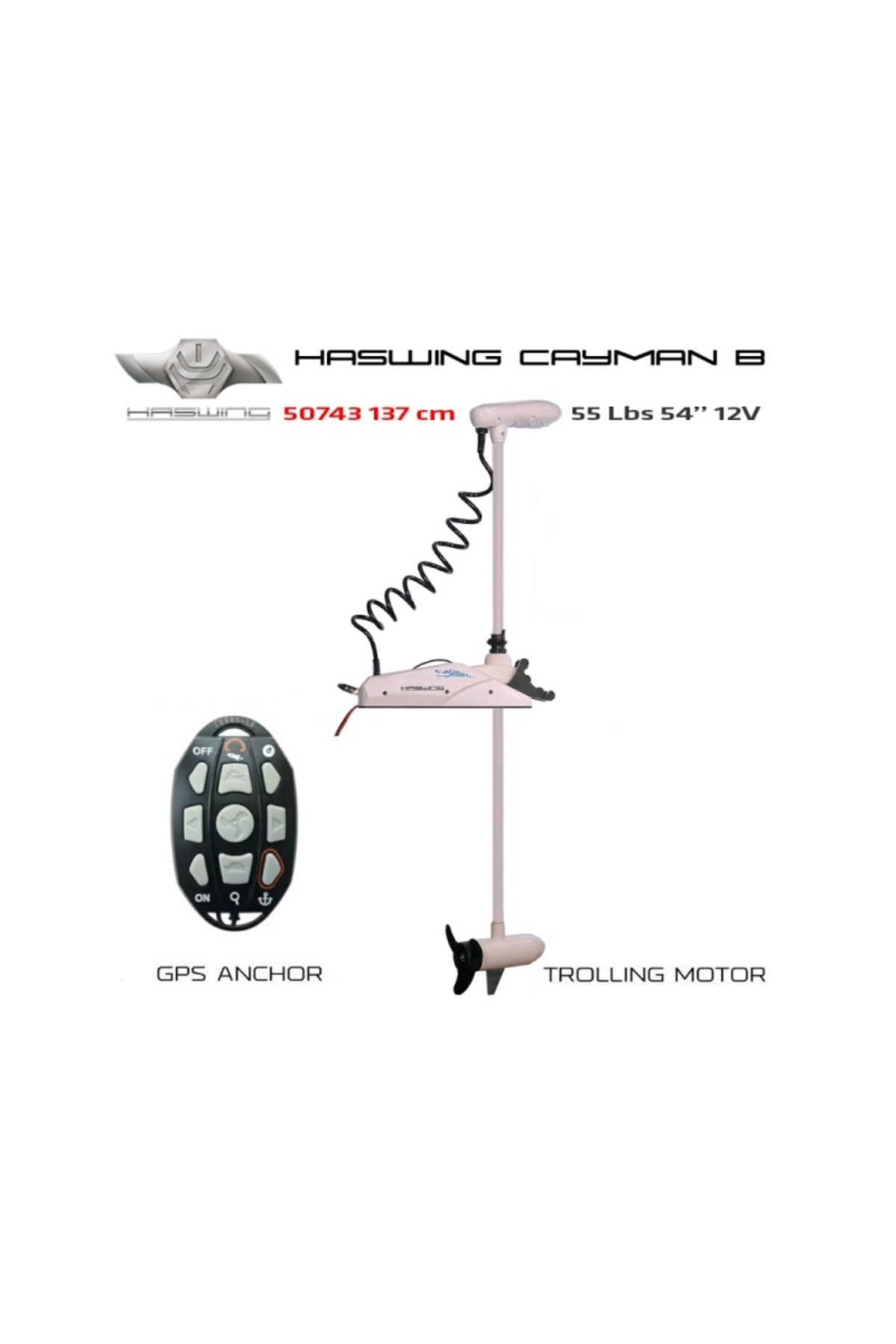 Motor electric Haswing Cayman B GPS Gen 1.6 55lb White Cayman B GPS Gen 1.6 55lb [1]