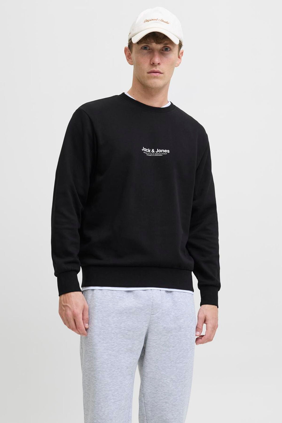 تی‌شرت آستین بلند یقه گرد طرح سینه مردانه - Vesterbro جک اند جونز سویشرت Jack & Jones