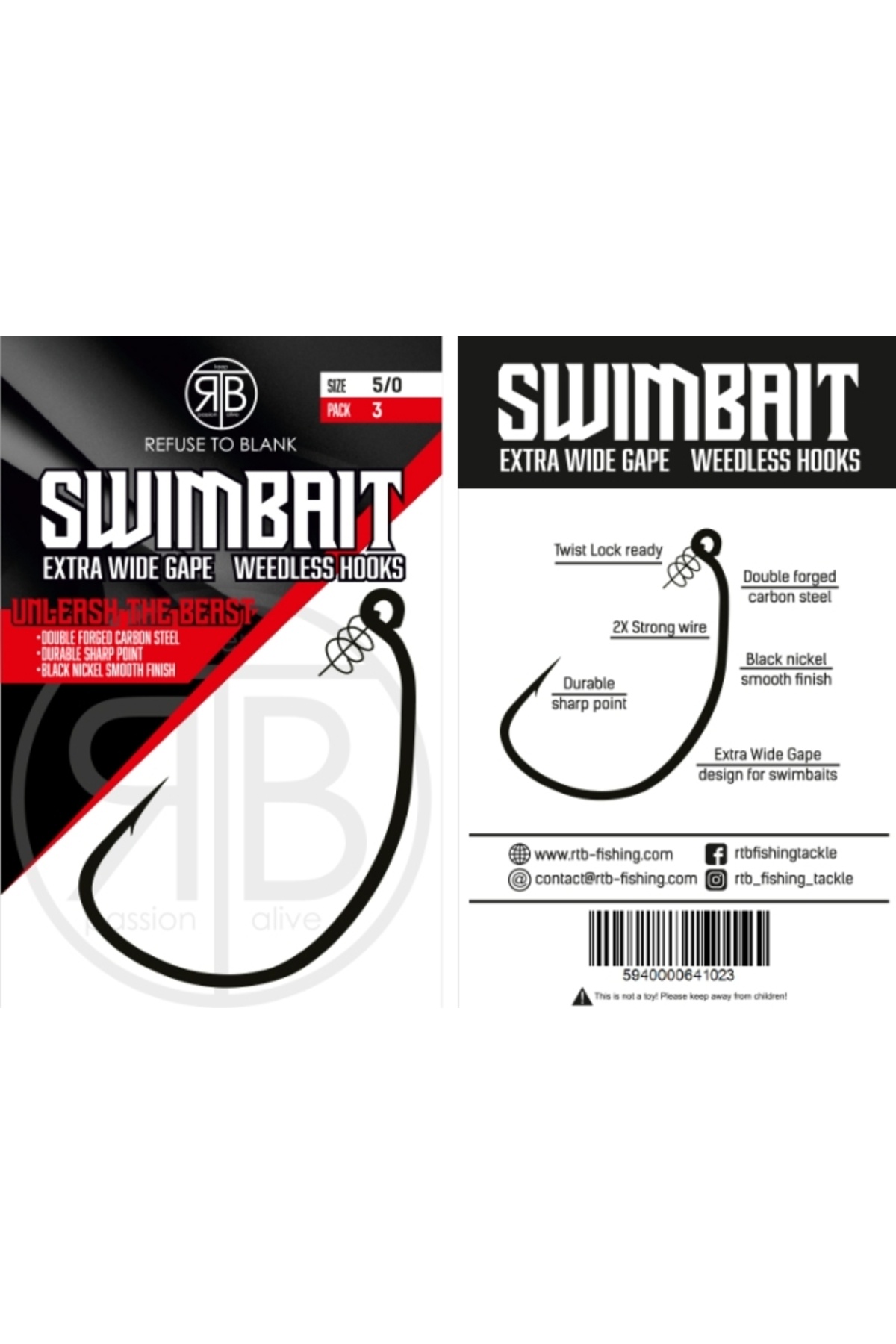 Carlige RTB EWG Swimbait Hooks 10/0 [1]