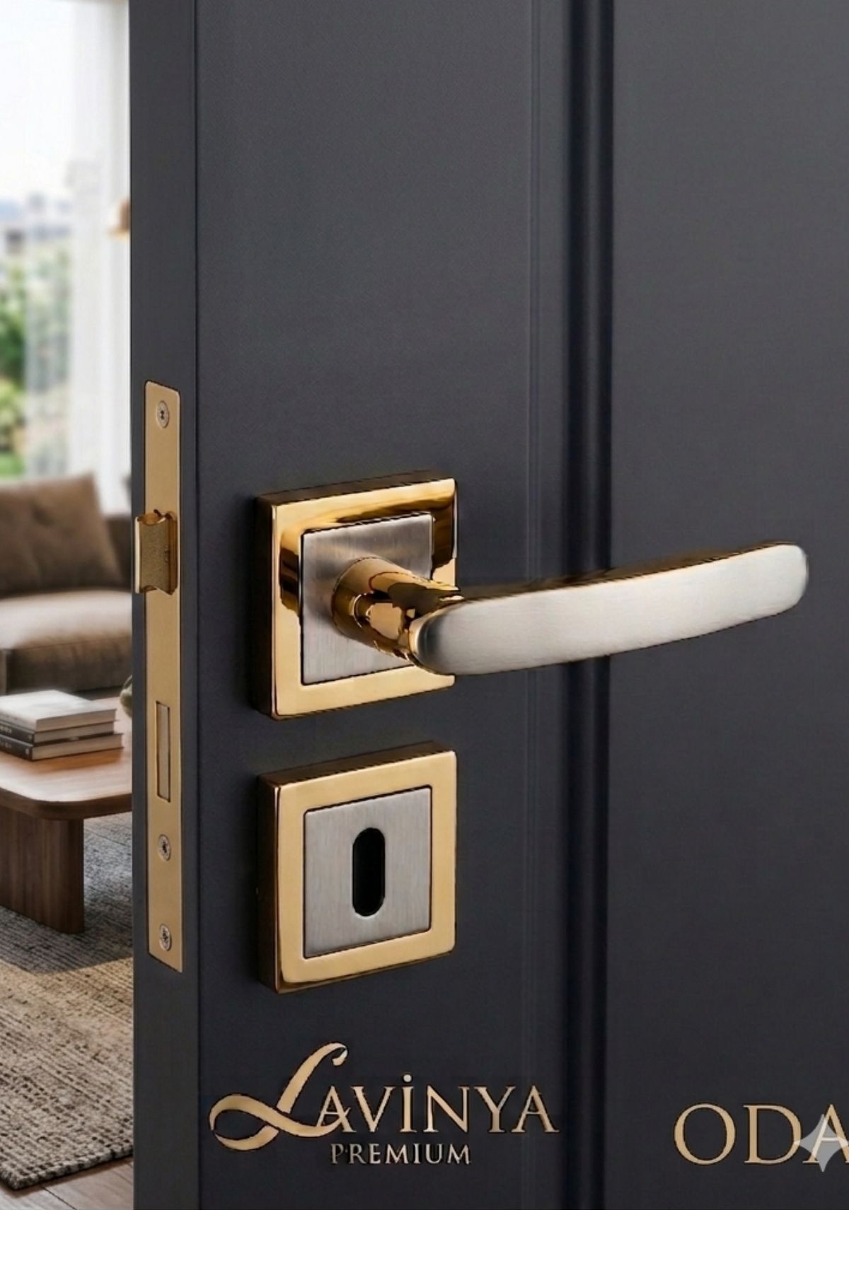 Mina品 Lavinya Premium Mina Model Gold - Nikel Saten Renk Kare Rozetli