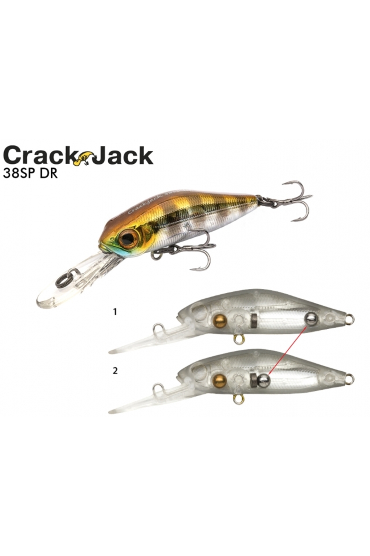 Vobler Pontoon21 Crack Jack 38F-DR 3.8cm 2.5g R45 F 3.8cm 2.5g R45 [2]