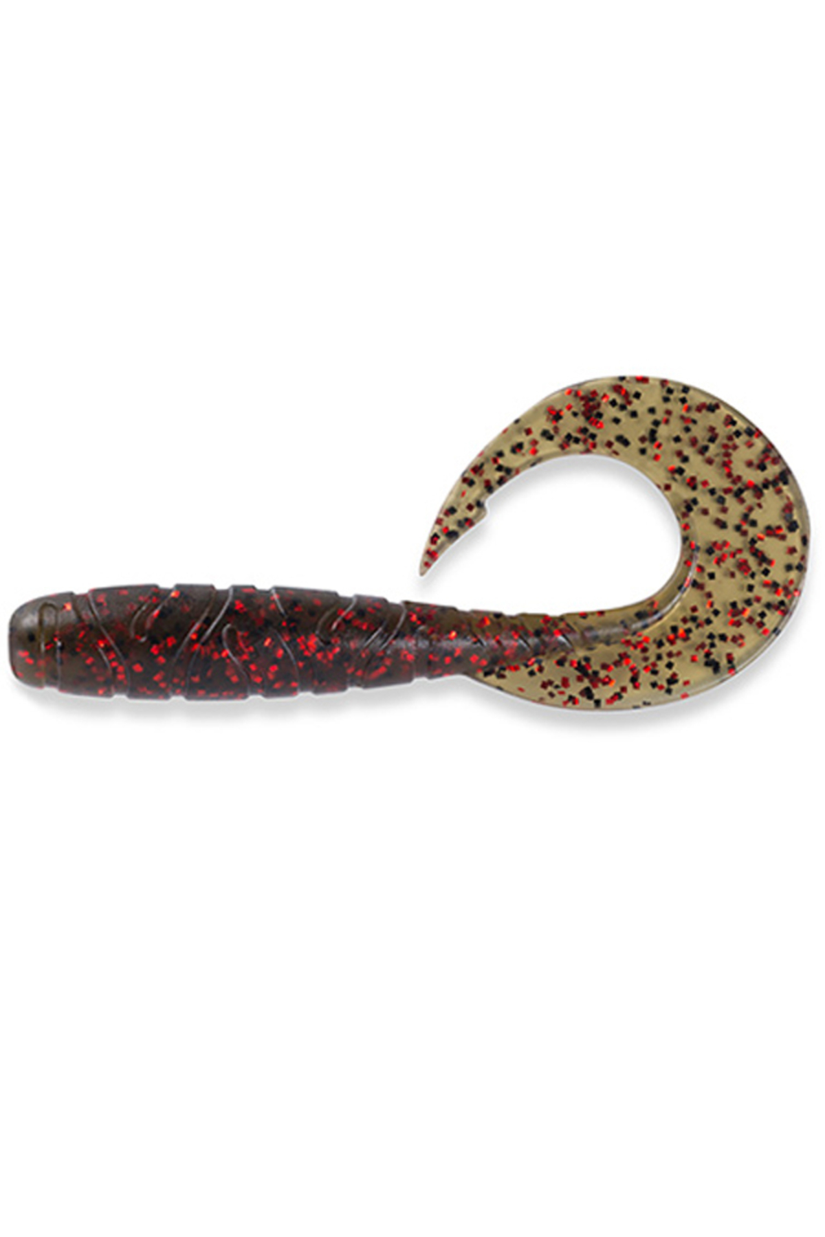 Nălucă - FishUp Mighty Grub 13.3cm #045 Green Pumpkin Red & Black 13.3cm #045 Green Pumpkin Red & Black