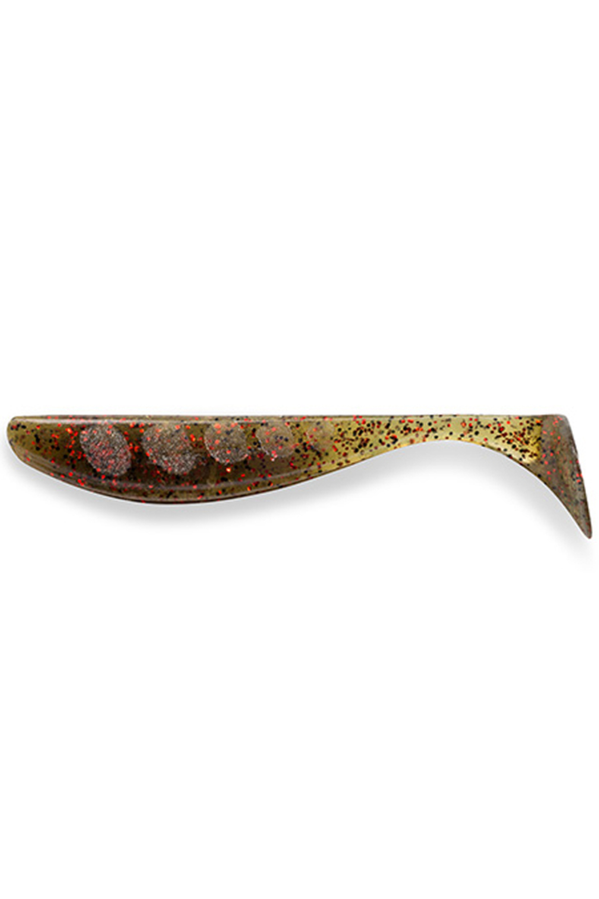 Nălucă - FishUp Wizzle Shad 8cm #045 Green Pumpkin Red & Black 8cm #045 Green Pumpkin Red & Black