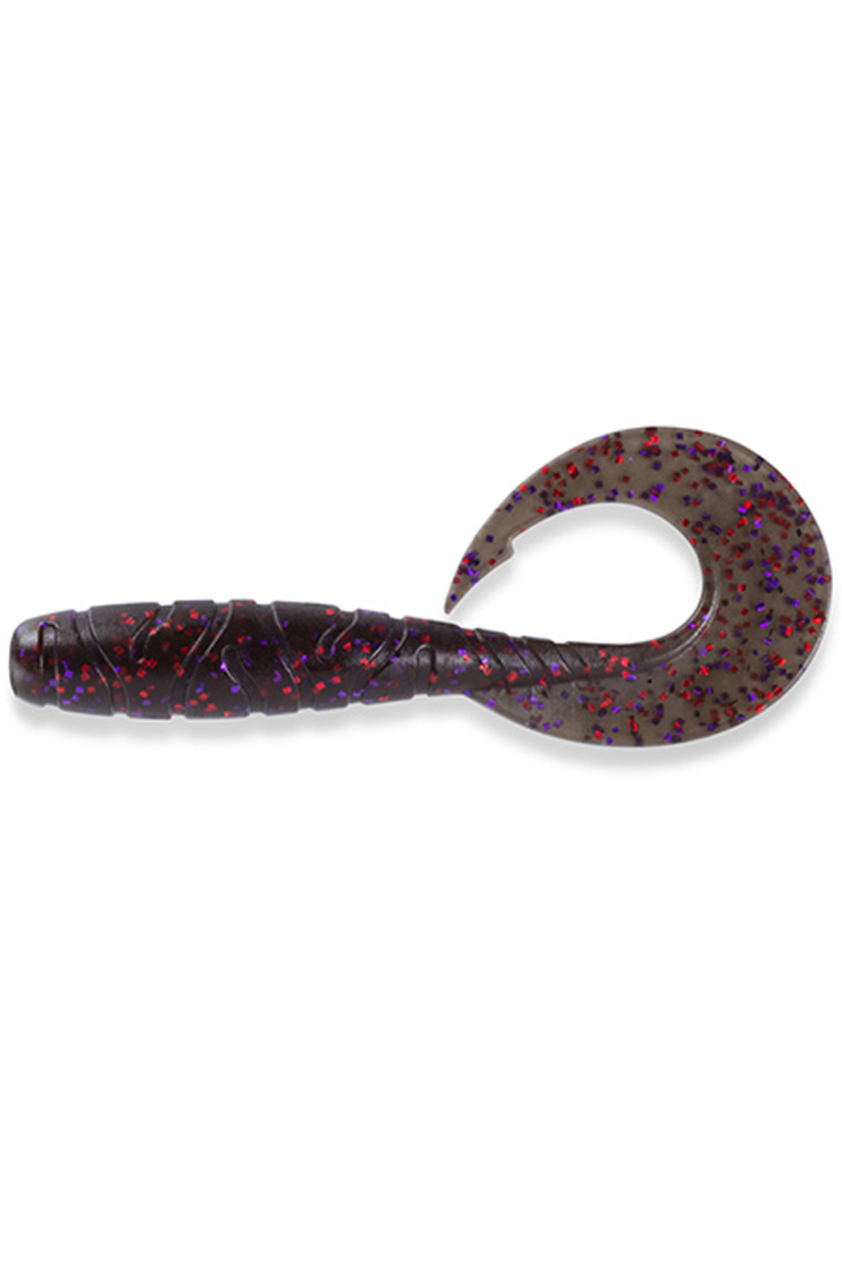 Nălucă - FishUp Mighty Grub 10cm #050 Green Pumpkin Brown Red & Purple 10cm #050 Green Pumpkin Brown Red & Purple