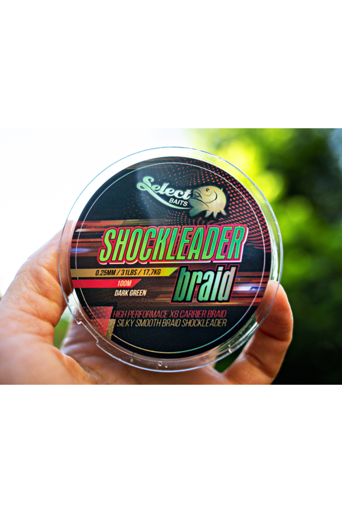 Select Baits fir textil Shockleader X8 Braid Dark Green 100m 0.25mm [2]