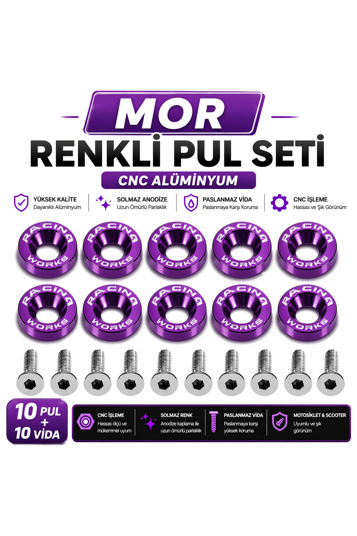 ONVO Scooter / Motosiklet Uyumlu Dekoratif Vida Pulu - Fiyatı
