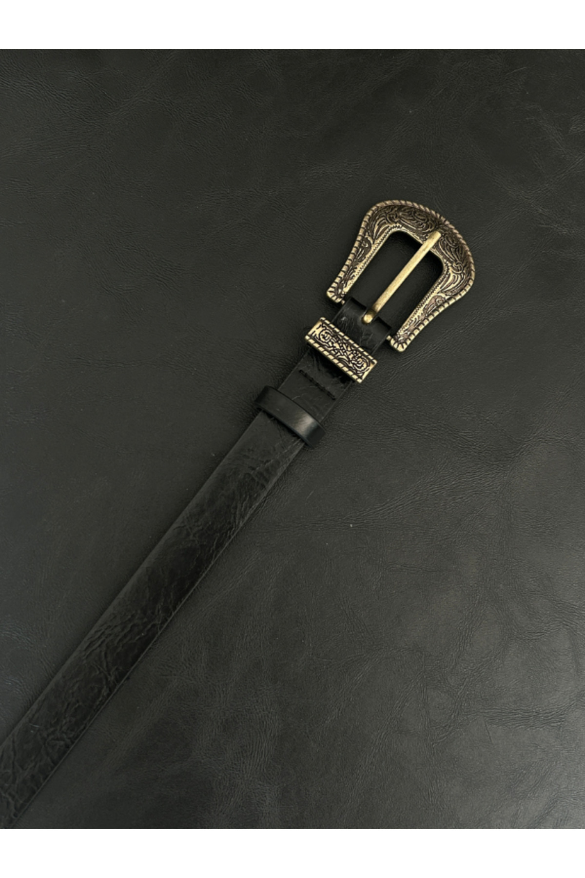 Marvel Classic Patterned Women's Antique Gold Buckle Belt