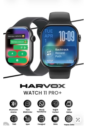 CN Harvox watch 11 pro+ iphone ve android tüm telefonlarla uyumyu