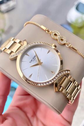 Tom Jones London KADIN KOL SAATİ GOLD ÇELİK 3 ATM SU GEÇİRMEZ 2YIL GARANTİLİ ...