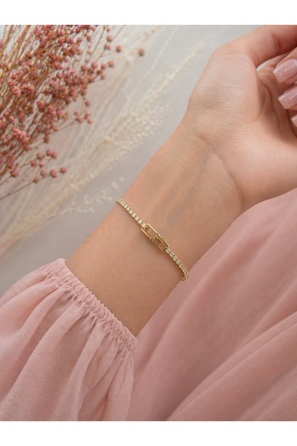 Gold Pembe Kalp Bileklik görsel 3