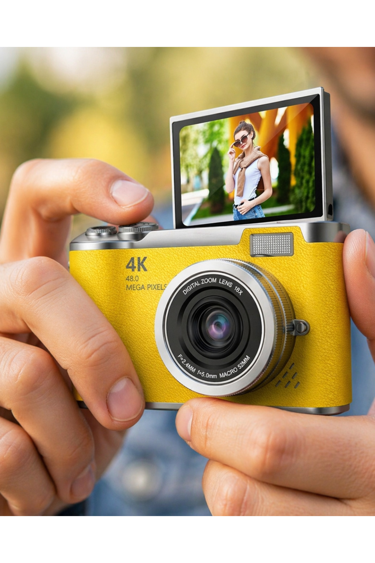 UCUZTEKNO Yüksek Çözünürlüklü 48 MP Kamera 4K Video Çekim Selfie Vlog Fotoğraf Makinesi