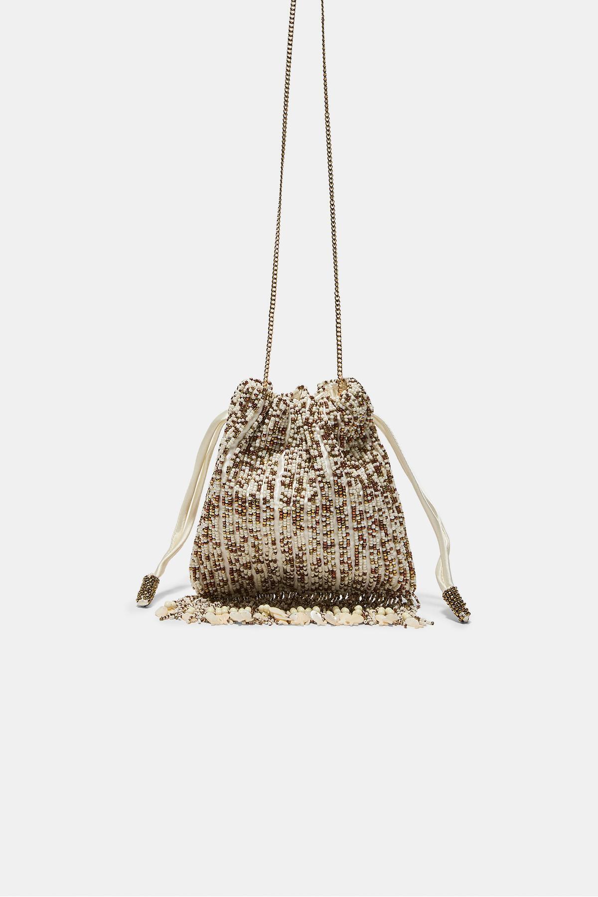 Crossbody bag with beads