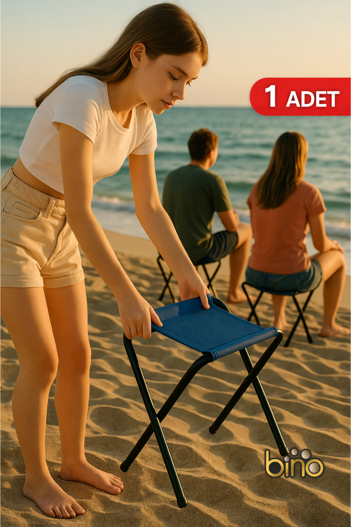 Folding Fishing Stool Camping And Garden Stool Portable Beach Chair 1pc