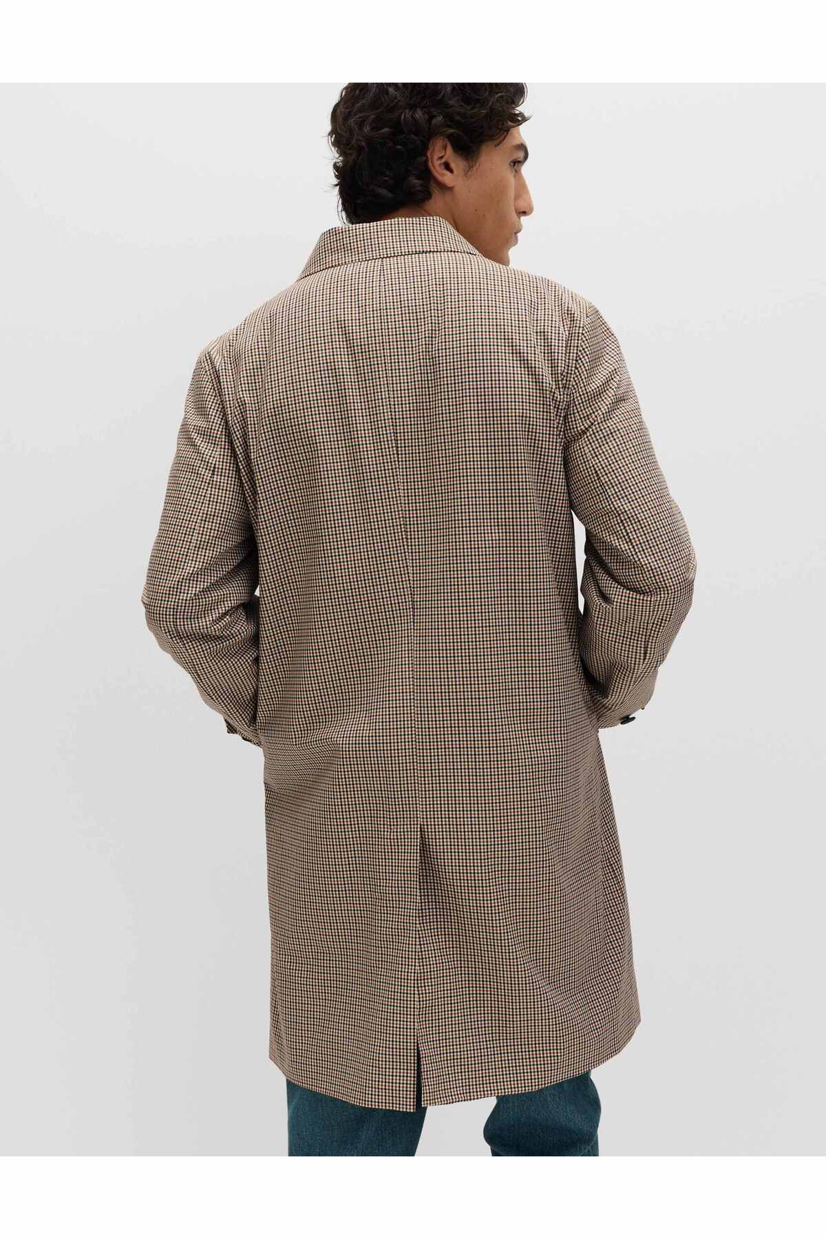 Marks & Spencer Saf Pamuk Ekose Desenli Stormwear Mac Kaban görsel 6