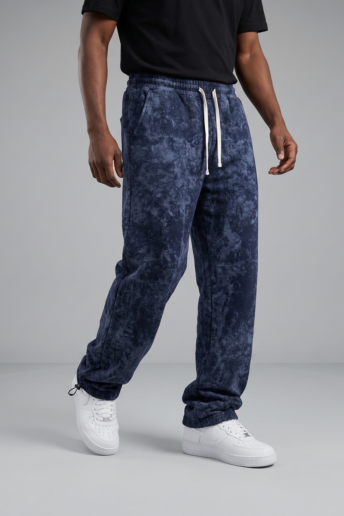 KHAYN ERKEK BAGGY STOPER PAÇA YIKAMA DESENLİ İPEK KUMAŞ EŞOFMAN ALTI K1047YE görsel 7