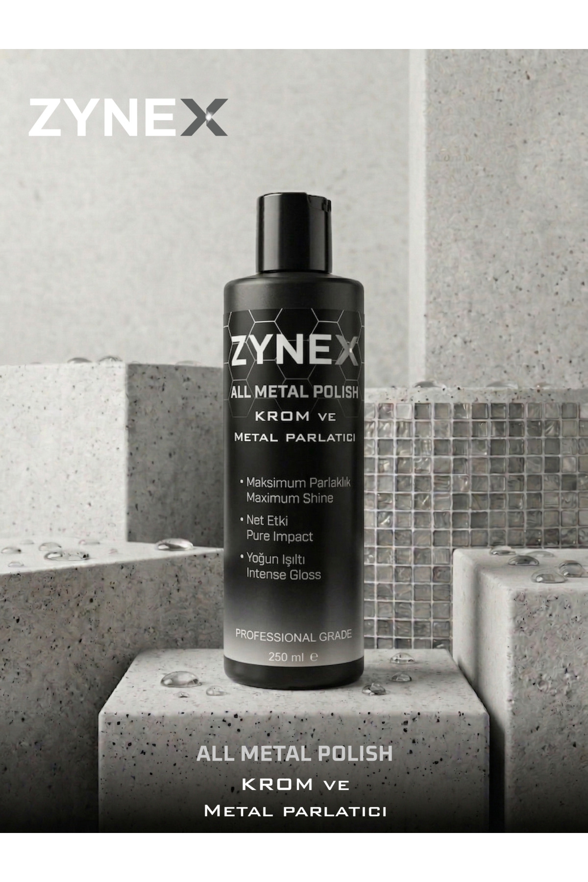 ZYNEX CARE Zynex Professional Krom ve Metal Parlatıcı 250 ml - Pas